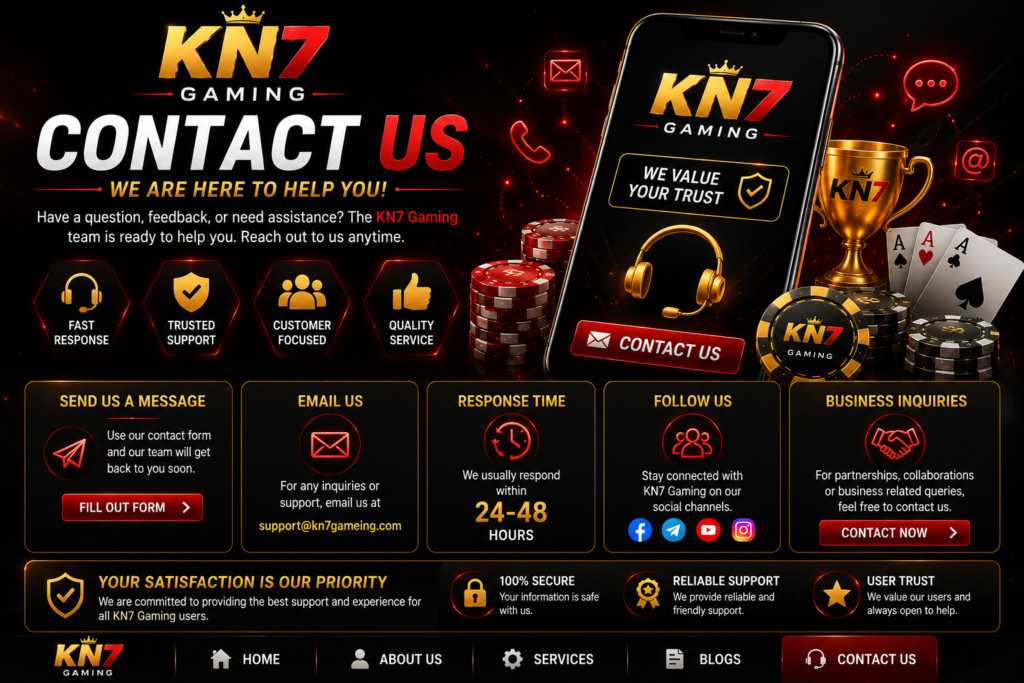 KN7 Gameing contact support team with customer service assistance